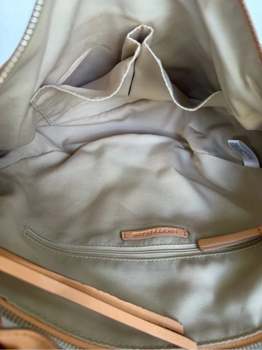 Lucky Brand Genuine Leather Peach Hobo Shoulder Crossbody Bag